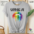 Sapphic AF Pride T-Shirt – Rainbow Lips, LGBTQIA+ Apparel, Gay Lesbian
